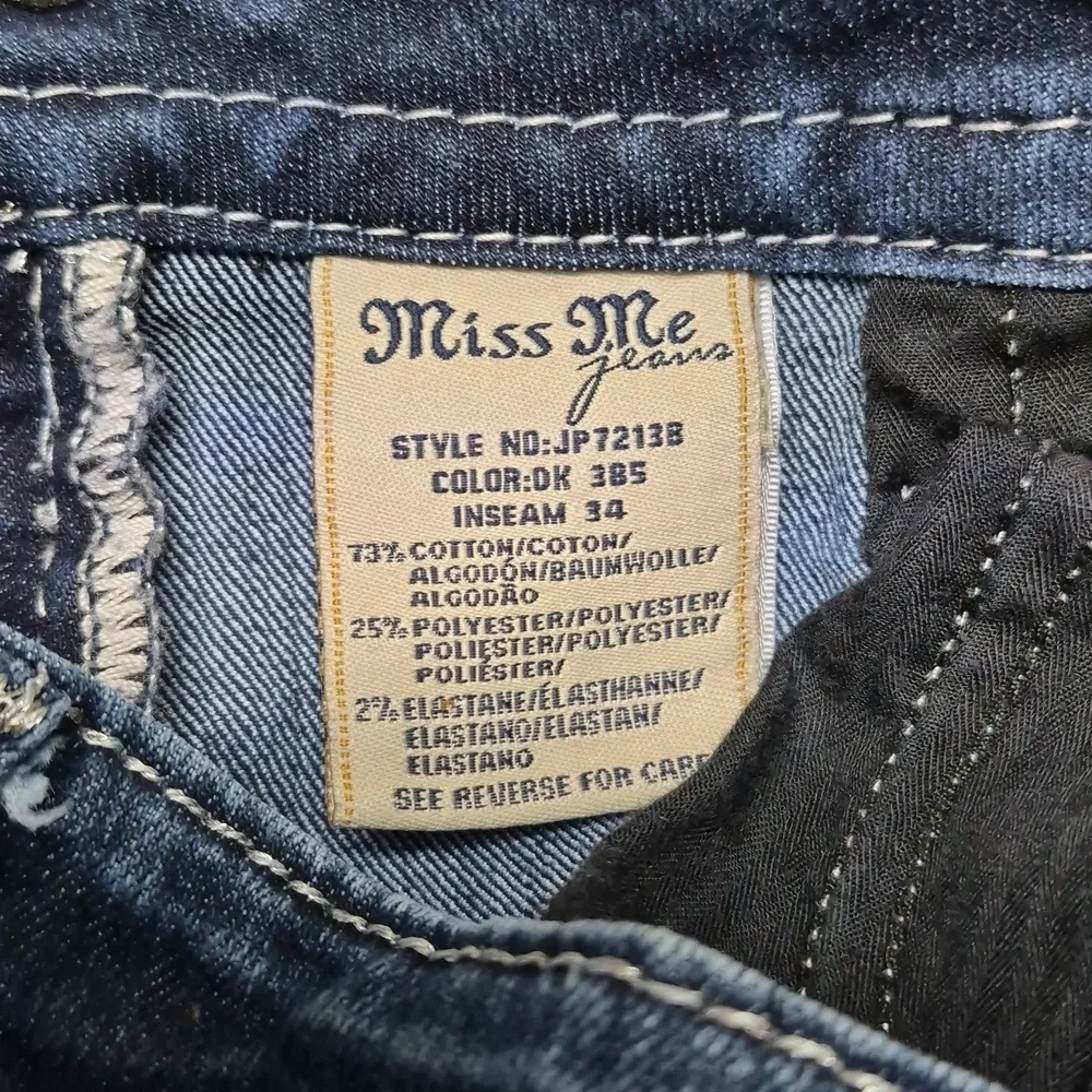 Miss Me Dark Blue Jeans with Black & Silver Accents - Picture 5 of 8